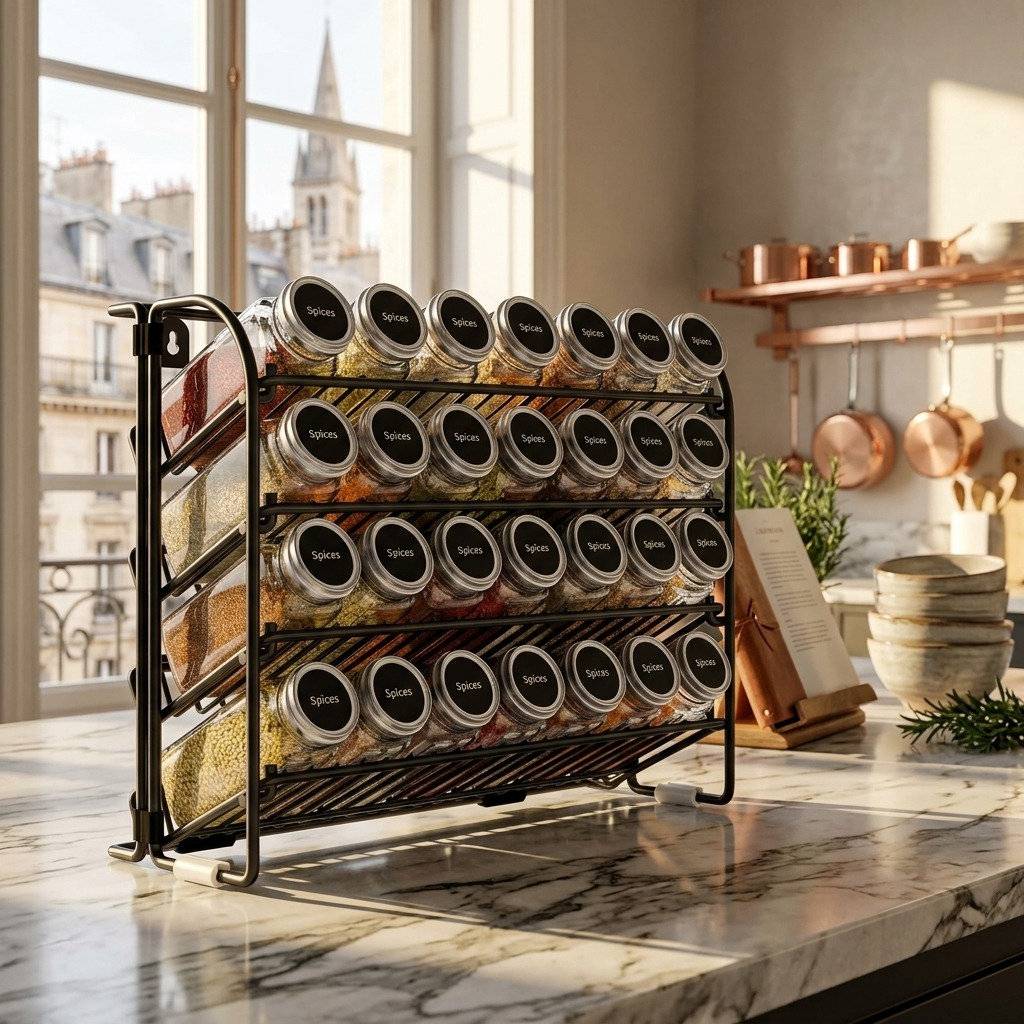 Belfry Kitchen 4-Tier Metal Spice Rack Organizer