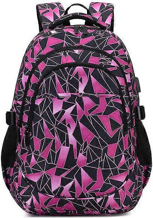 Chool Bag Travel Backpack With USB Interface - Red