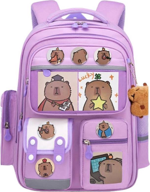 Capybara Cartoon Backpack - Purple