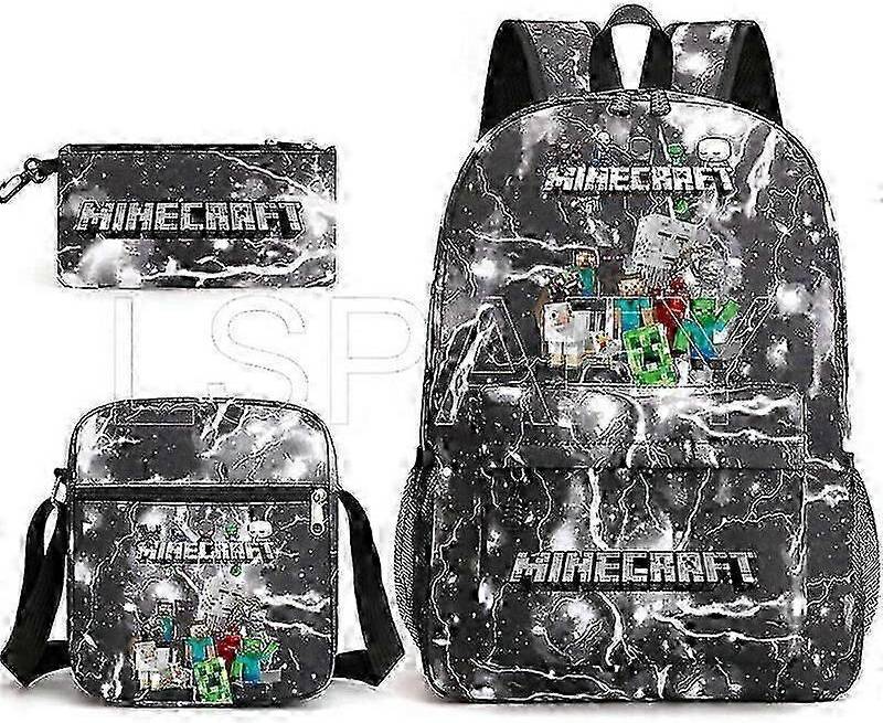 Minecraft 3-Piece Backpack Set - Waterproof