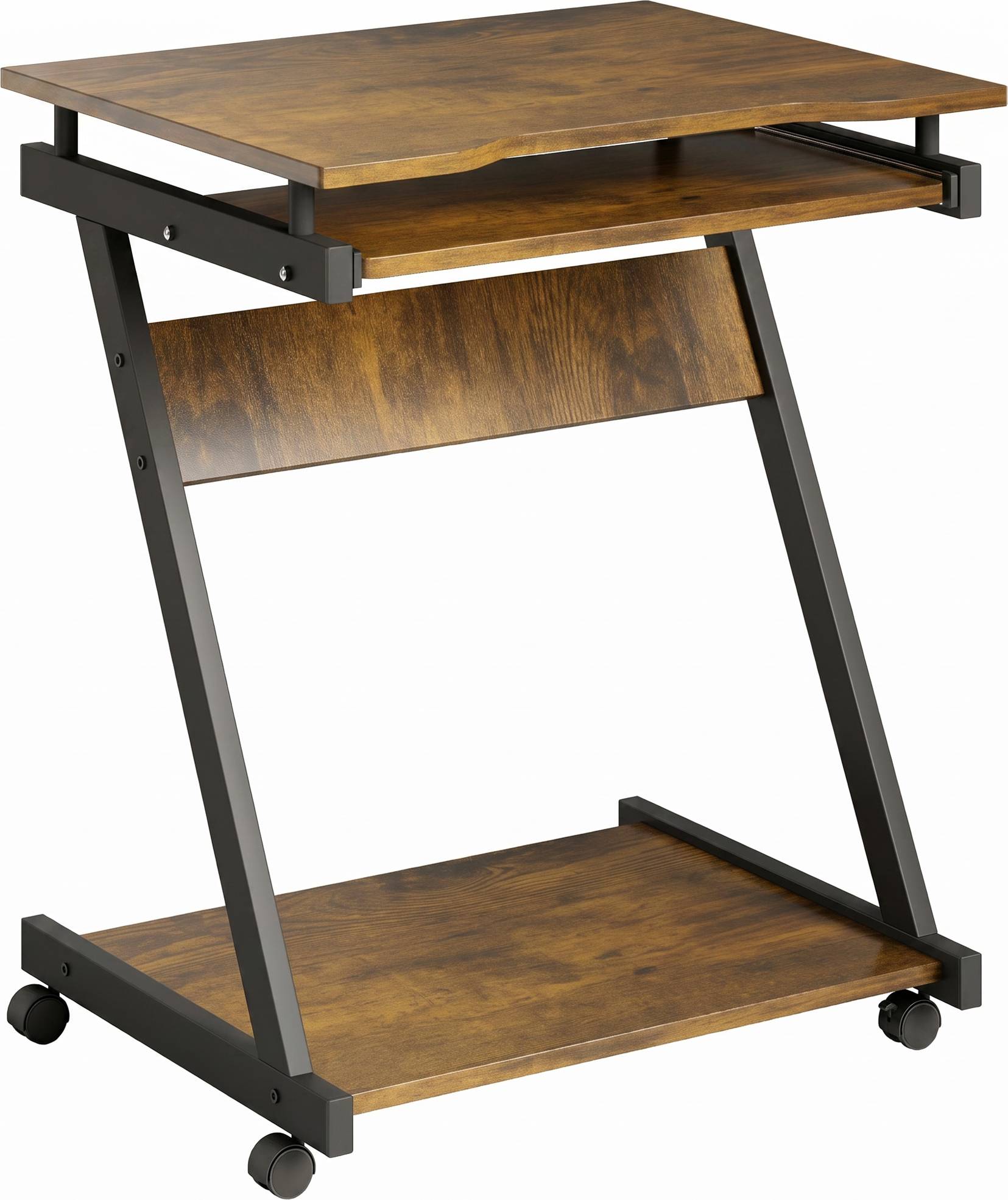 Homcom Movable Computer Desk With 4 Moving Wheels Keyboard Tray Skrivebord