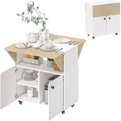 Homcom Folding Dining Table With Hidden Shelf Dining Table