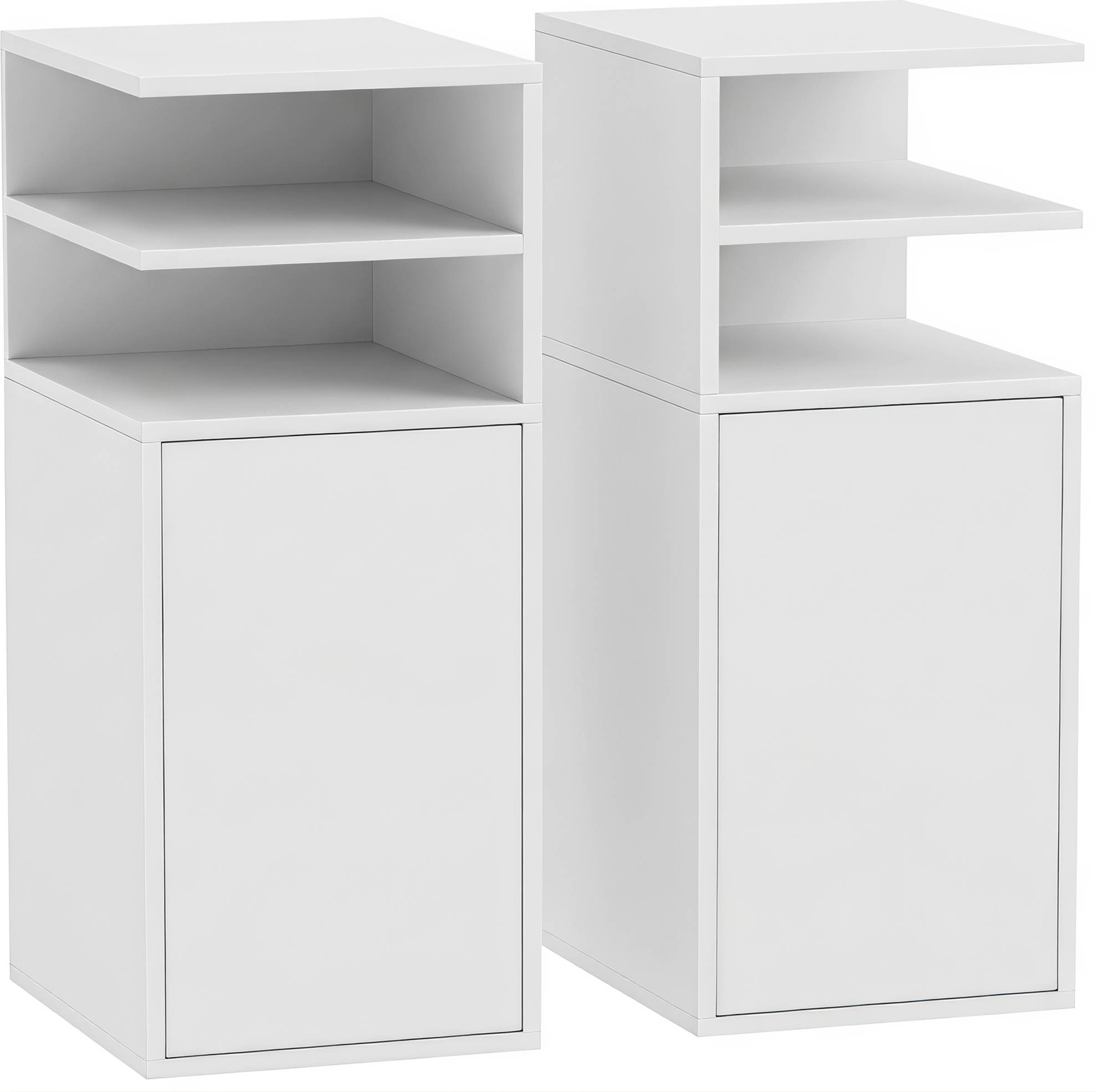 Homcom Slim Bedside Table Set Open Cubbies Bedside Table 30x25cm 2pcs