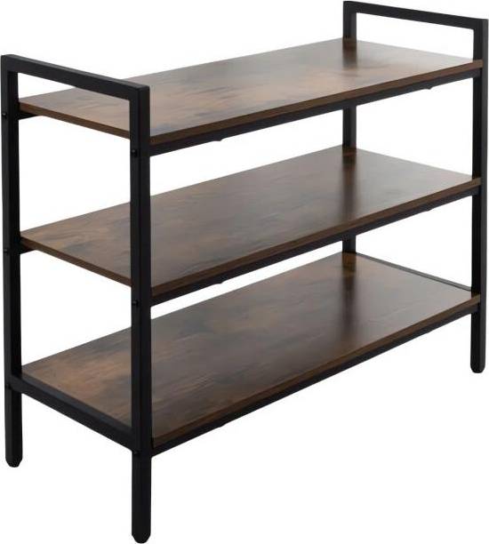 Scarpiera Metallo 3 Ripiani Legno
