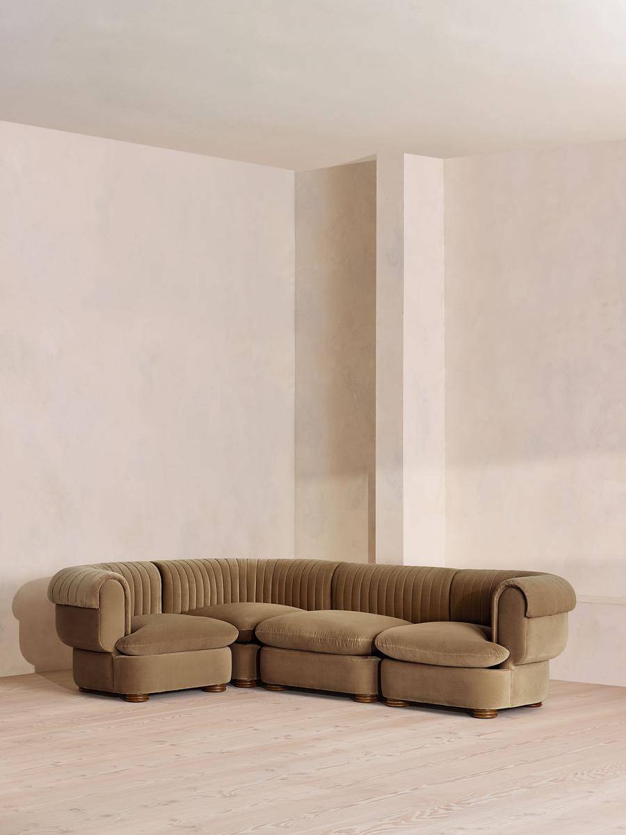 Soho Home Rava Modular L-Shape Velvet Sofa Sofa
