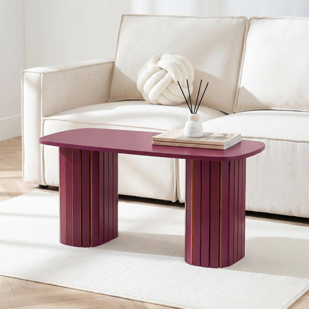 OHS Madison Ribbed Long Coffee Table Coffee Table