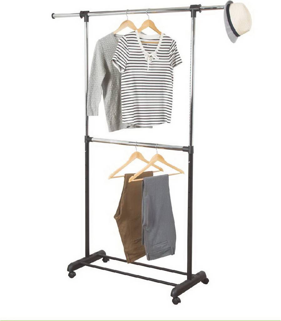 Symple Stuff Adjustable Rolling Clothing Rack Chrome Clothes Rack
