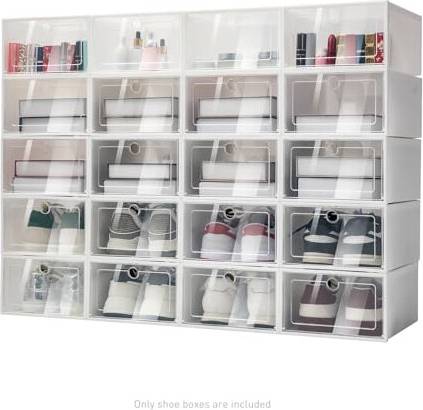 Storage boxes for shelves Charocean Shoe Storage Boxes 20 Pcs Shoe Rack 20pcs