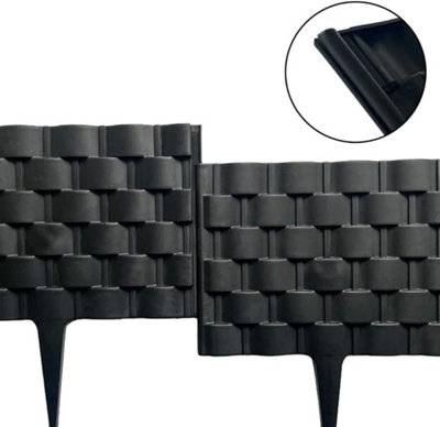 B&Q Rattan Effect Garden Edging 4 Pack Decorative Set