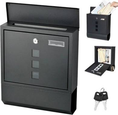 B&Q Outdoor Lockable Letter Post Box Mailbox 2 Keys