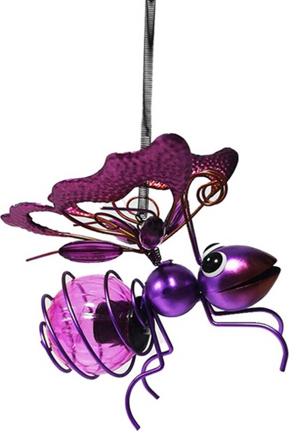Tlily Solar Iron Insect Statue with LED Fairy Light