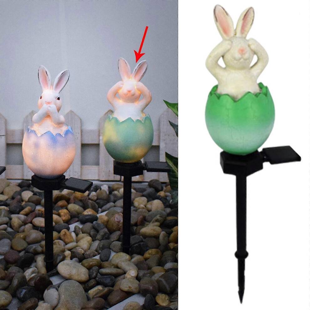 Kikidex Rabbit Shape Statue IP65 Waterproof Solar Lights Orange