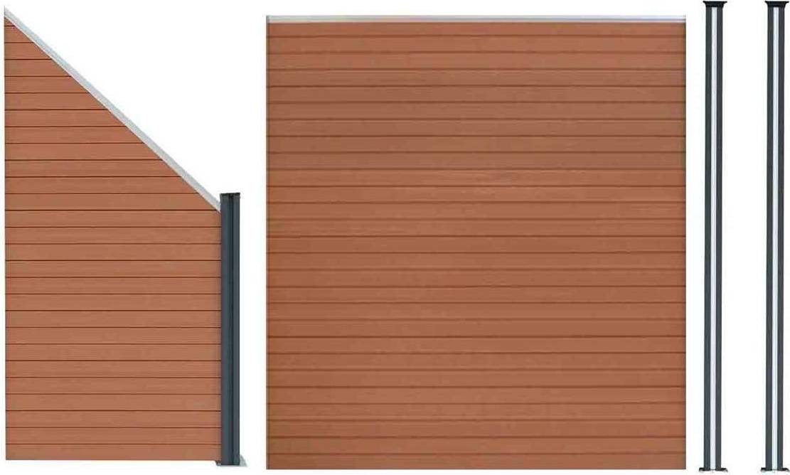 MonsterShop Composite Fence Panel AngLED Piece LED Posts 2 Pcs