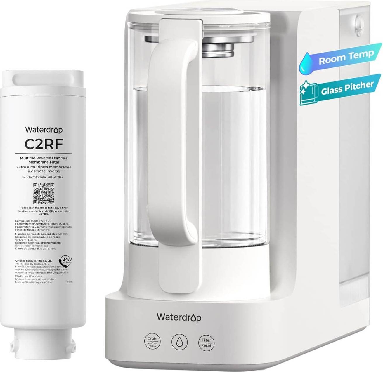 Ro water filter system Waterdrop C2S Countertop RO Filtration System