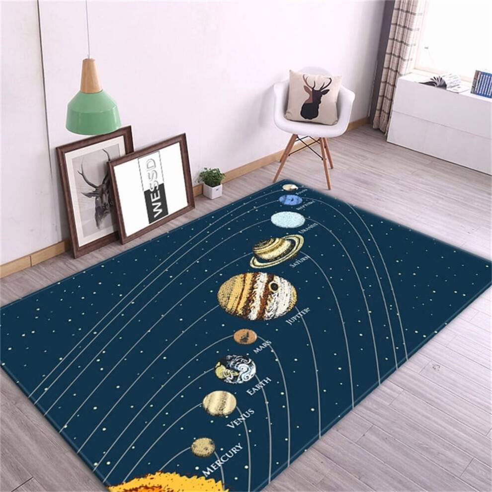3D Solar System Children Room Carpet Space Planet Rug