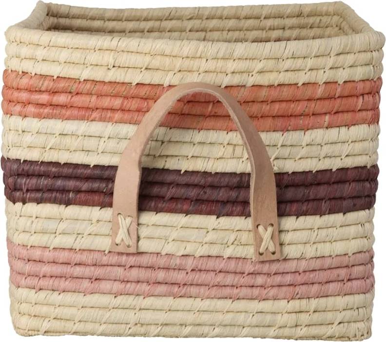 Rice Raffia Kurv Stripes Korg
