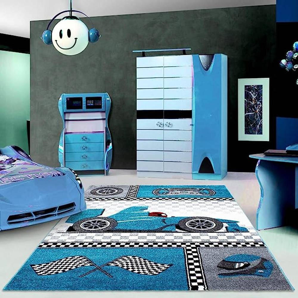 Bravich LTD Racing Car Rug Kids Blue