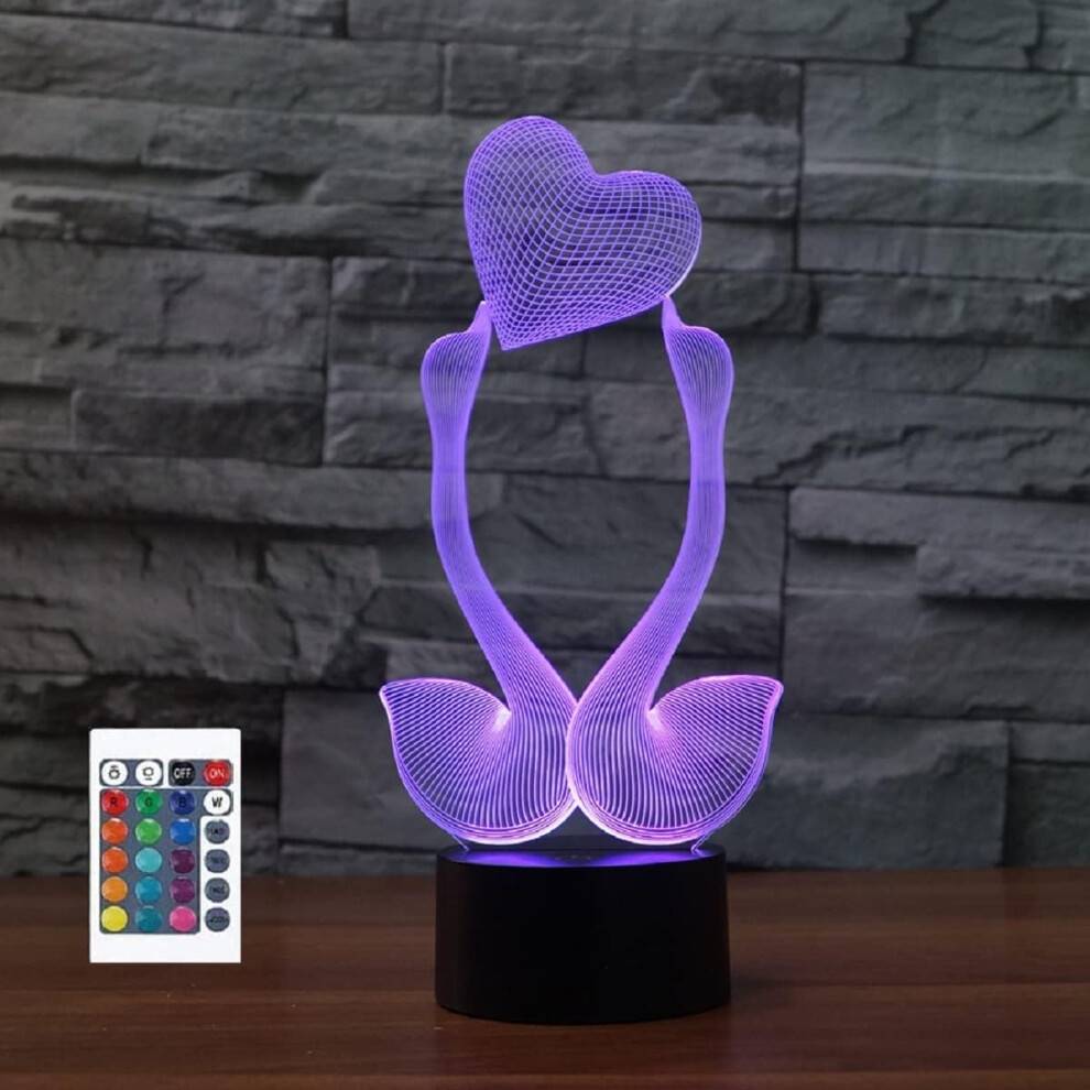 3D Cartoon Swan Remote Control Night Light