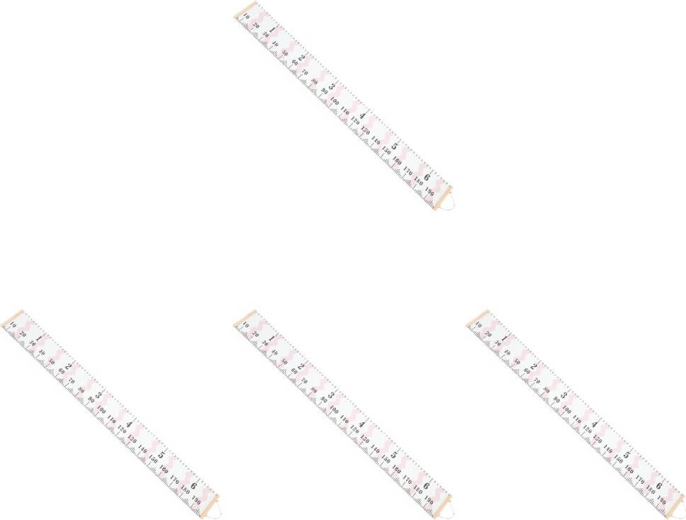Inoomp 4Pcs Baby Growth Wall Chart Pink Canvas Ruler