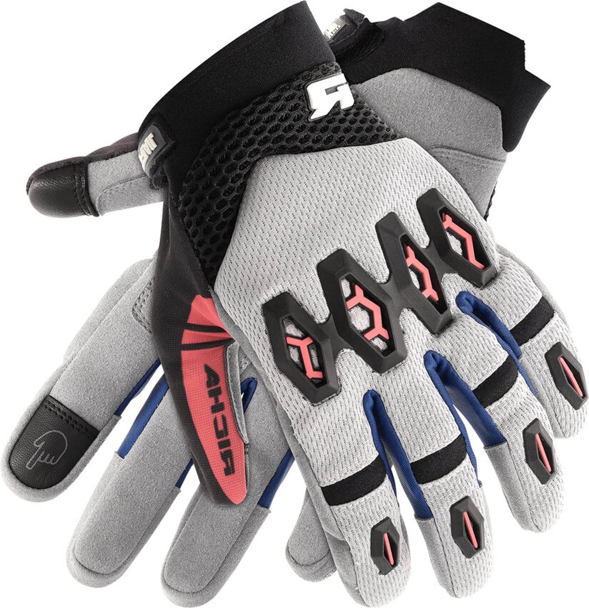 Motorradhandschuhe R-Mx Grau/Rot