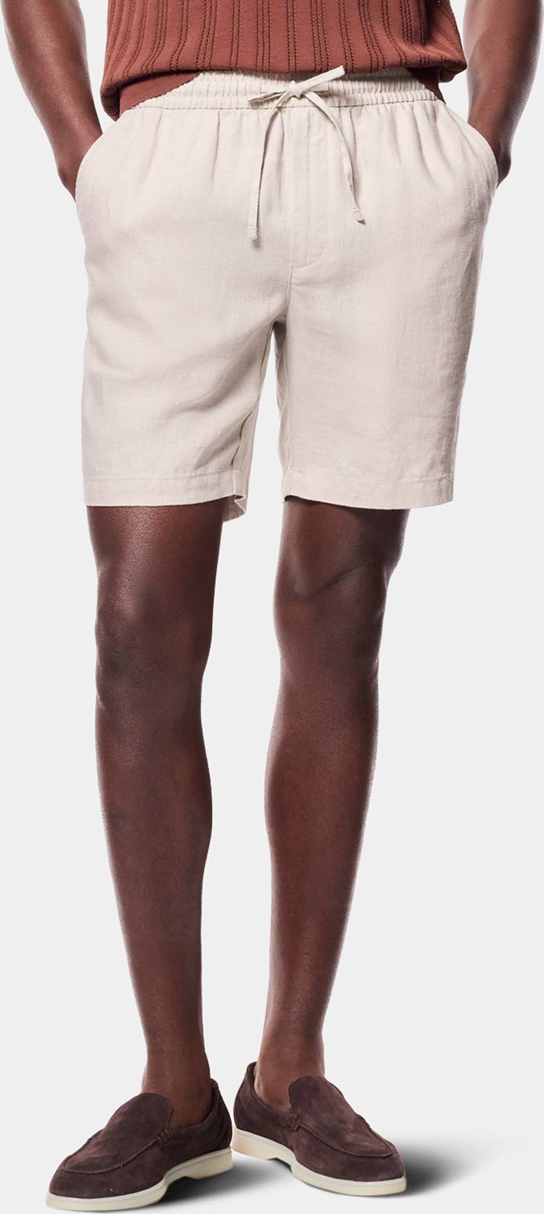 Hawes & Curtis Stone Linen Drawstring Shorts Machine Washable
