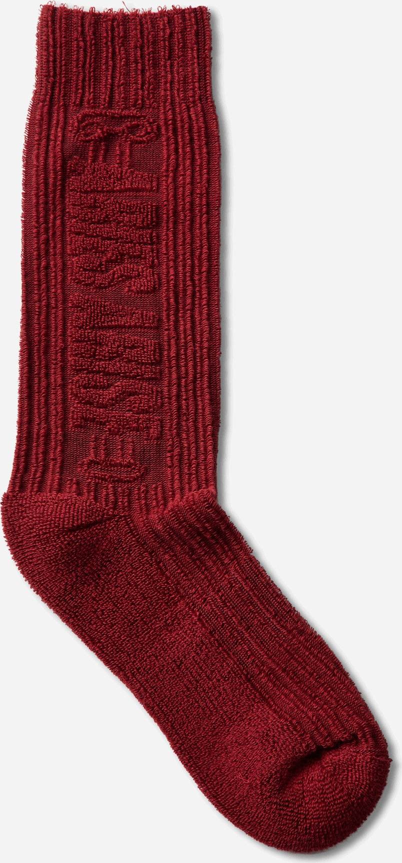 Aries Towelling Column Socks - Red