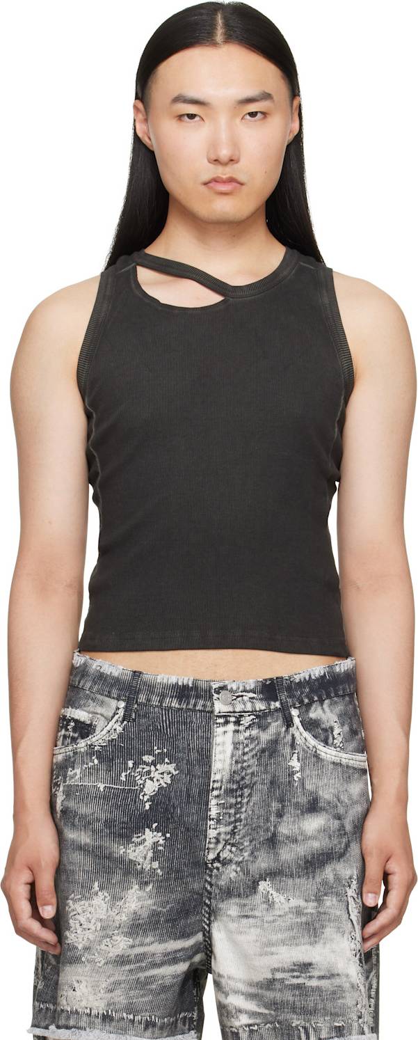 Black Ribbed Tank Top