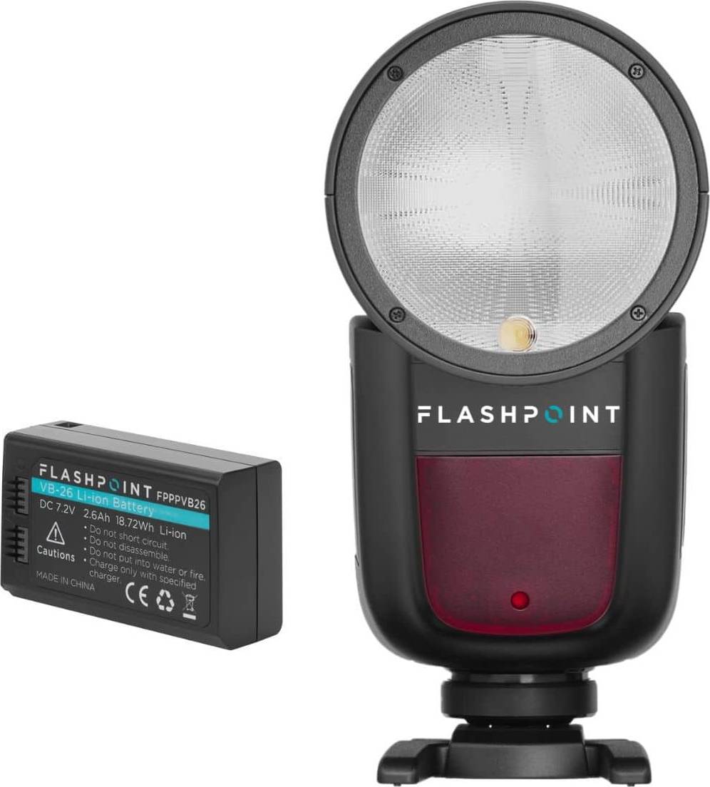 Godox v1 Flashpoint Zoom Li-On X R2 TTL On-Camera Round Flash Speedlight