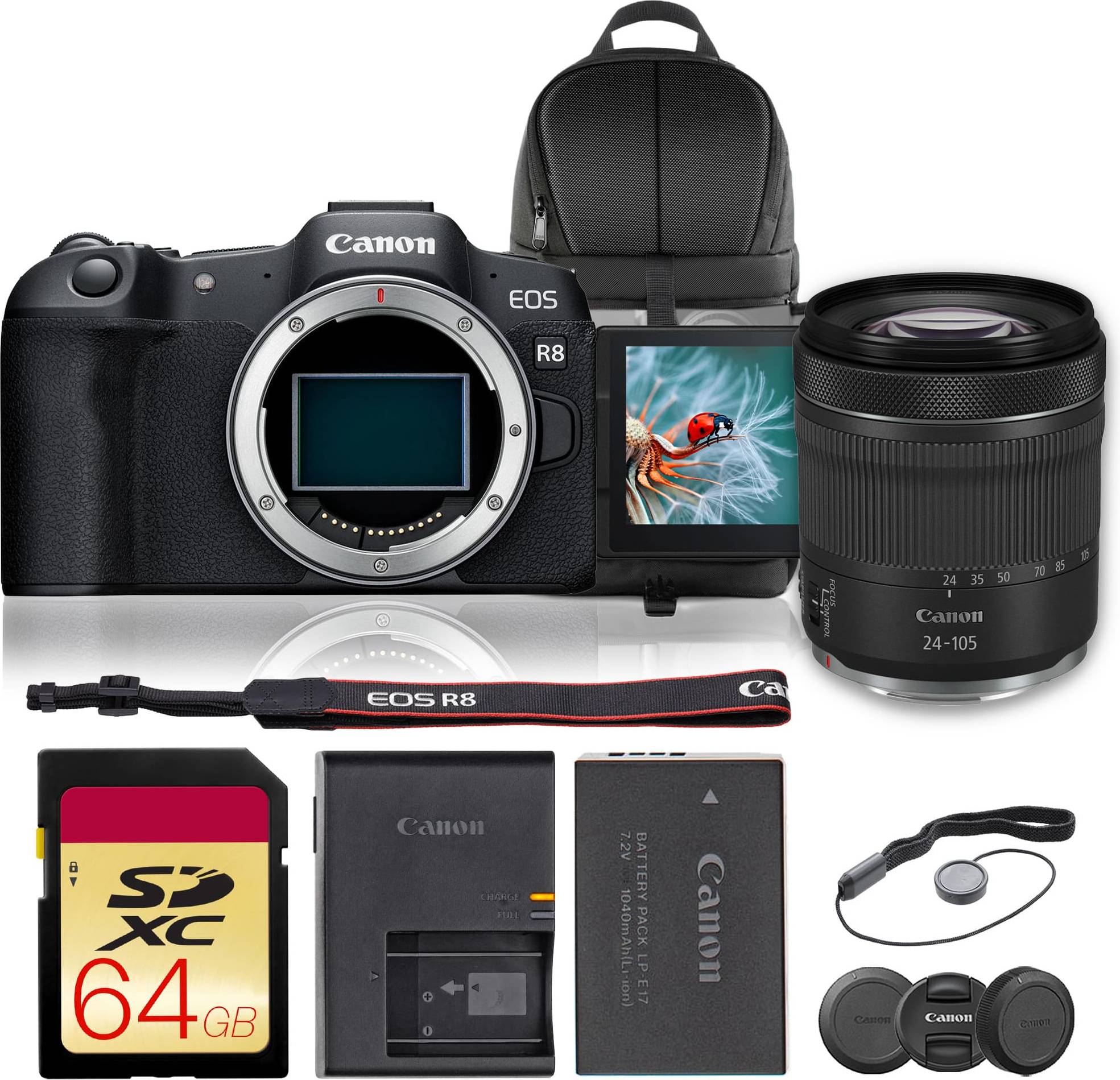 Eos r8 Canon EOS R8 Mirrorless Camera with Cropping Guide Firmware RF 24-105
