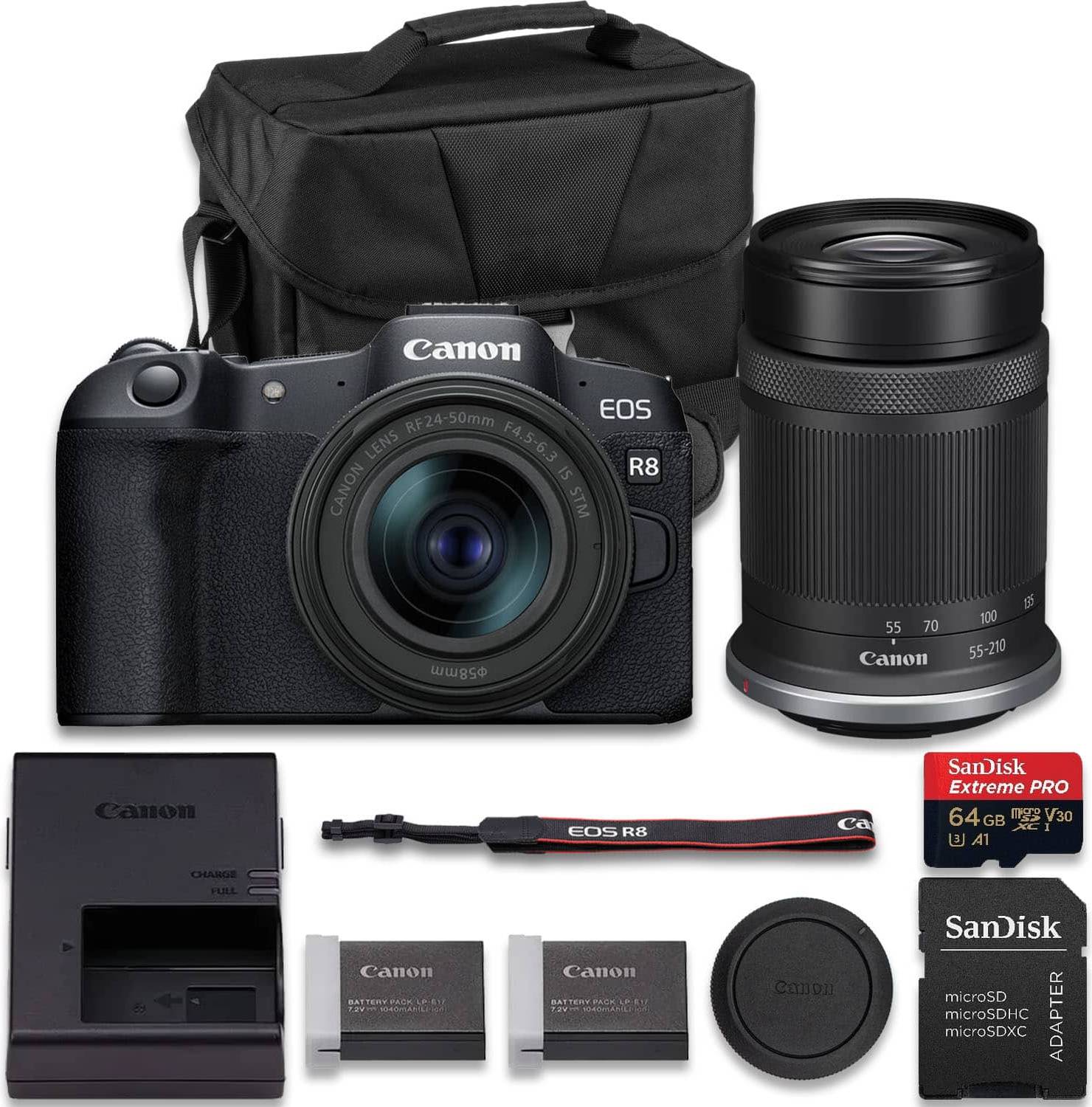 Eos r8 Canon EOS R8 Mirrorless Camera With RF 24-50mm Lens Extra LP-E17