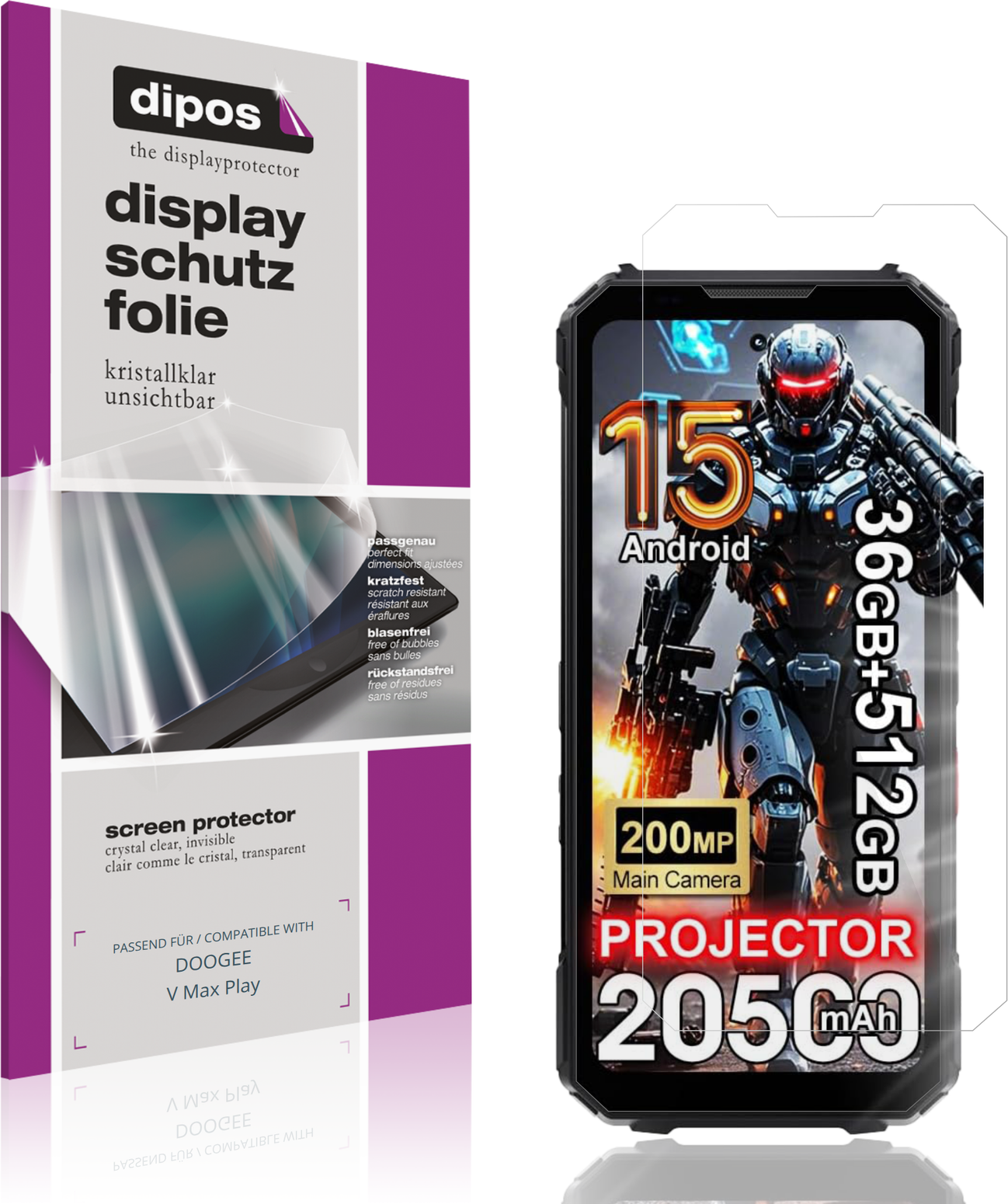 Dipos Screen Protector For Doogee V Max Play
