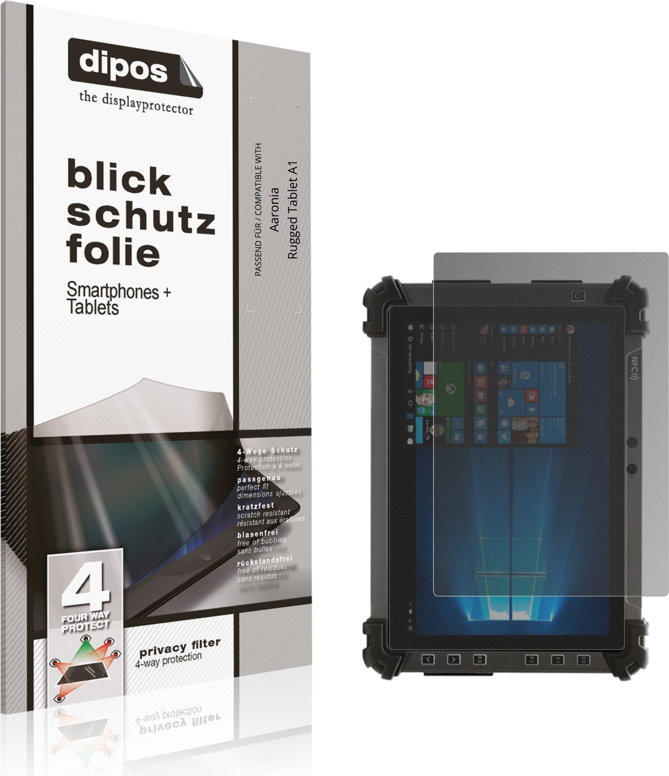 Dipos Screen Protector For Aaronia Rugged Tablet A1 Privacy Filter