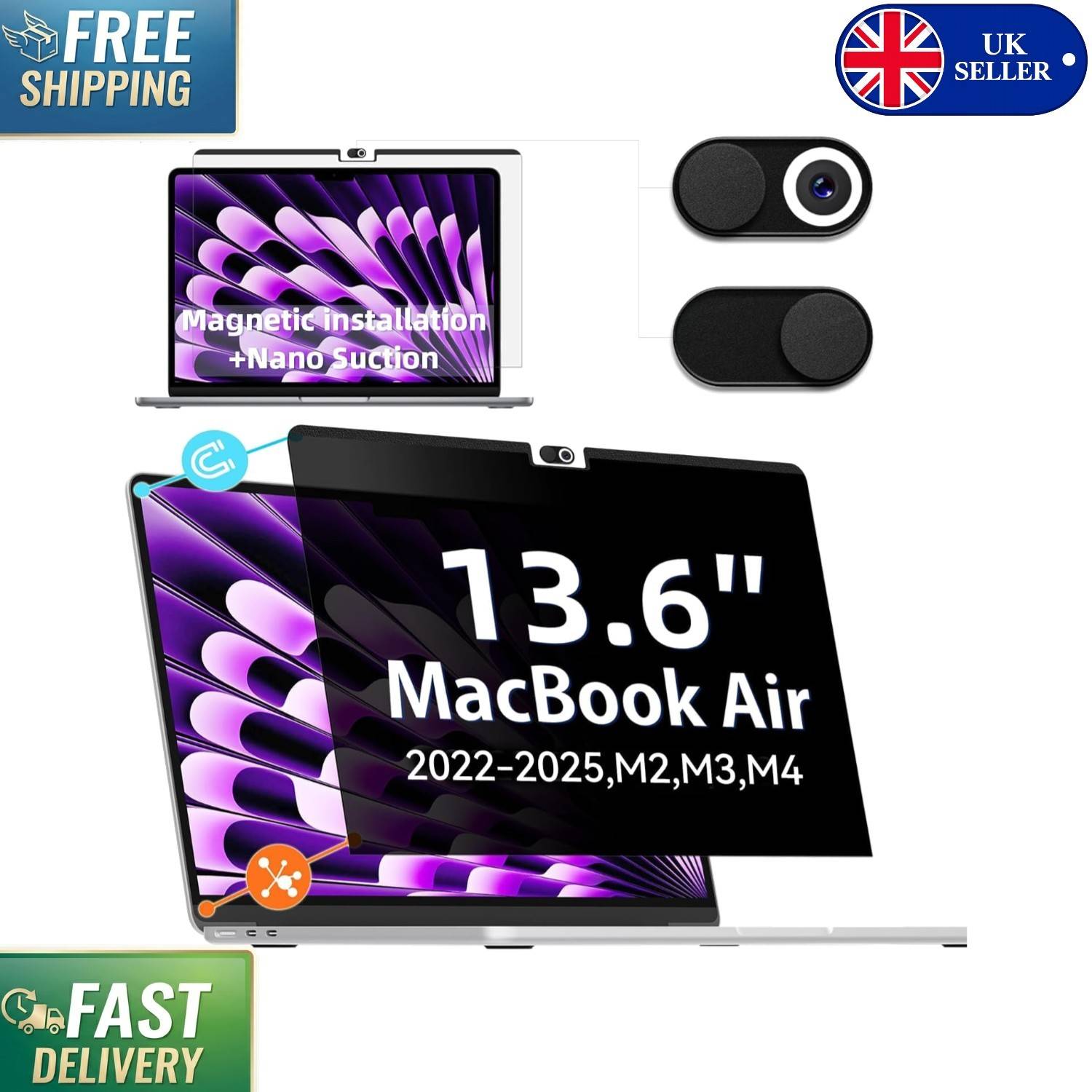 Macbook air 13 m5 Magnetic Privacy Screen Protector For Macbook Air 13.6 Inch
