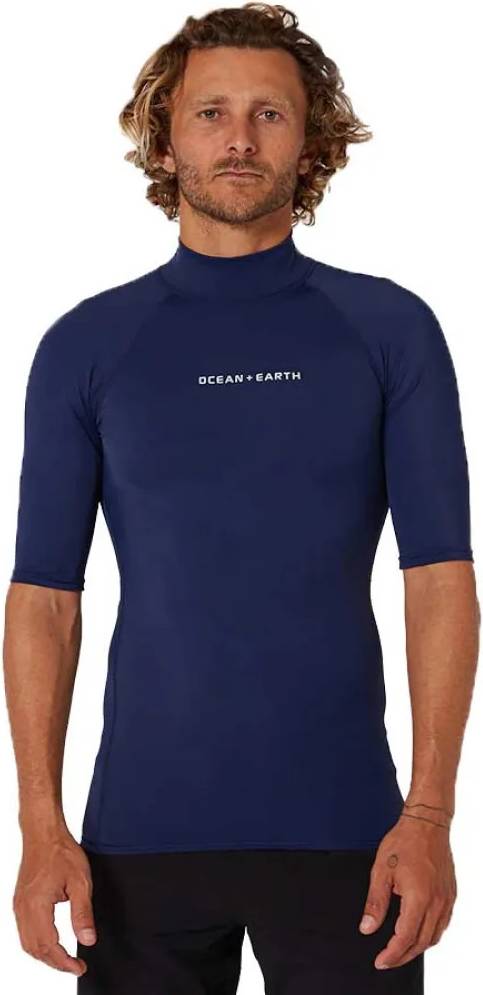 Script Short Sleeve Rash Guard Blu