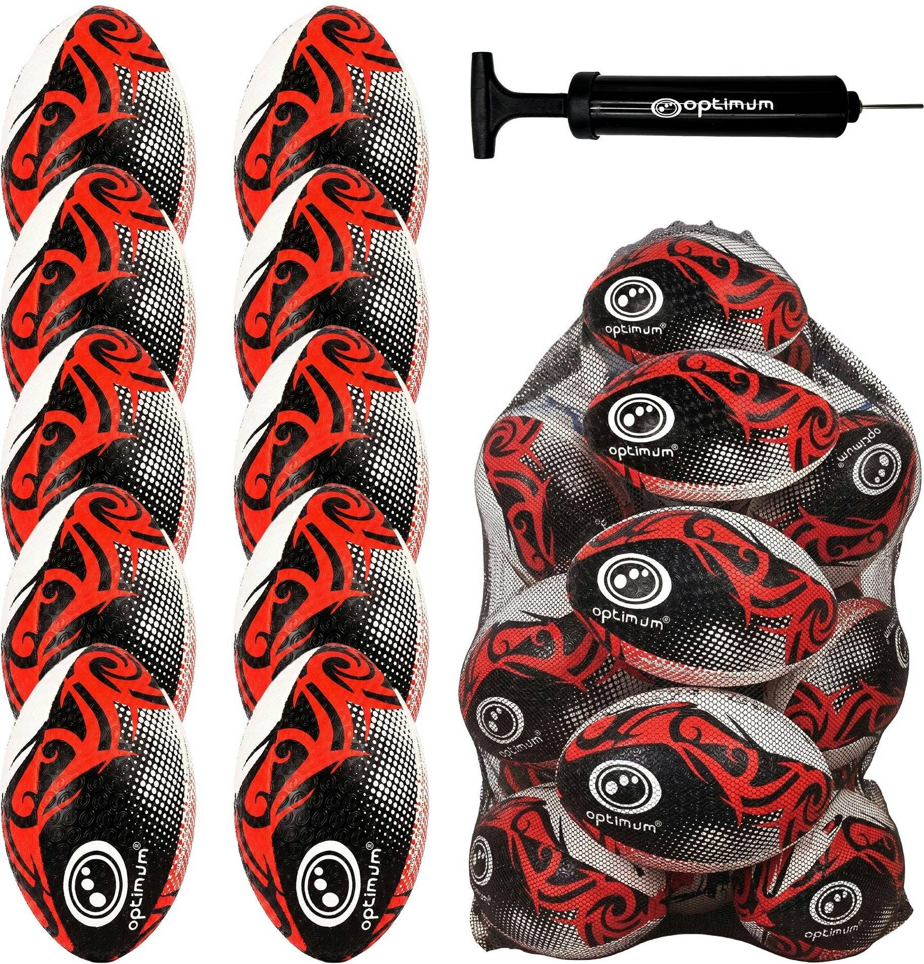 Optimum Bulk Razor Rugby Ball Red 10 20 30 Pack