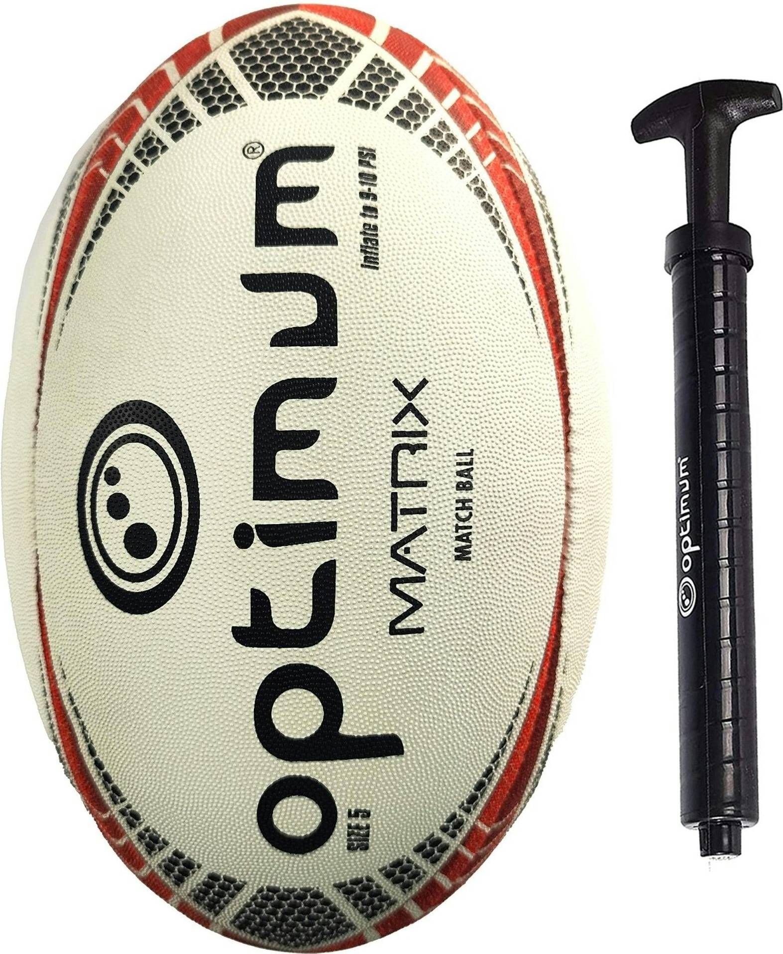 Optimum Matrix Match Quality Rugby Ball Size 5 Grip Flight