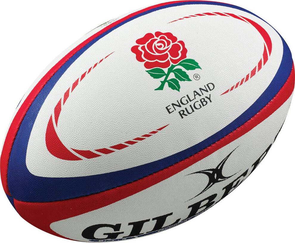 Gilbert England Rugby Replica Ball White Red Mini