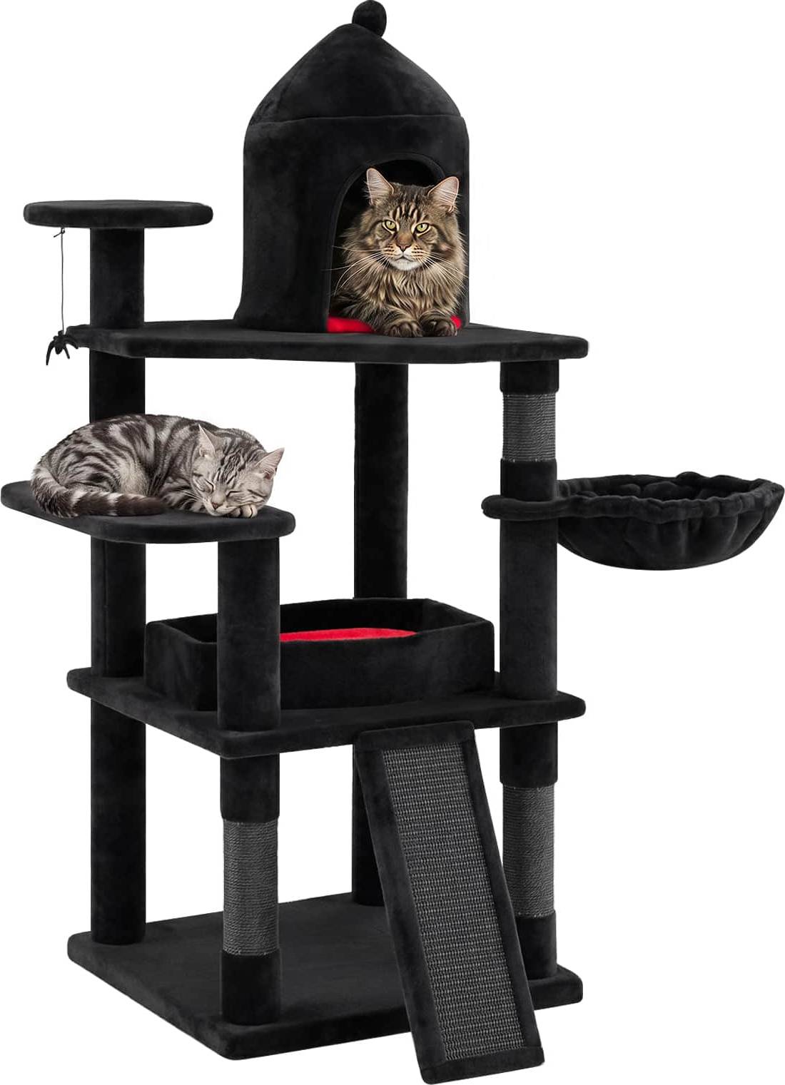 Large cat cat tree Gymax Gothic Cat Tree 50 Inch Large Cat Tower