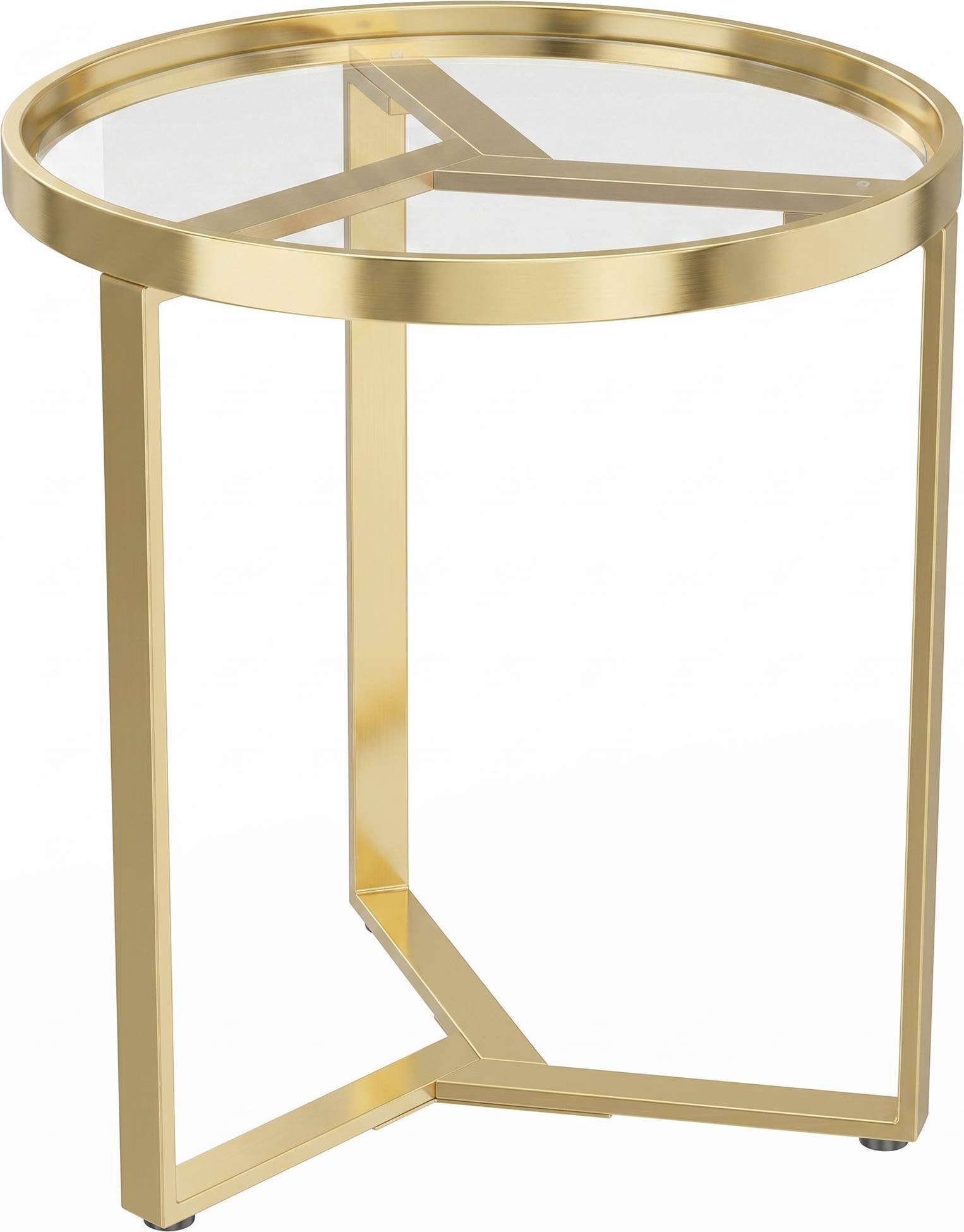 Homcom Round Side Table with Tempered Glass Top Small Table