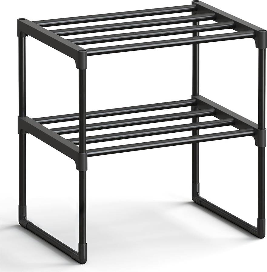 Songmics 4 Tier Shoe Rack Black Shoe Rack