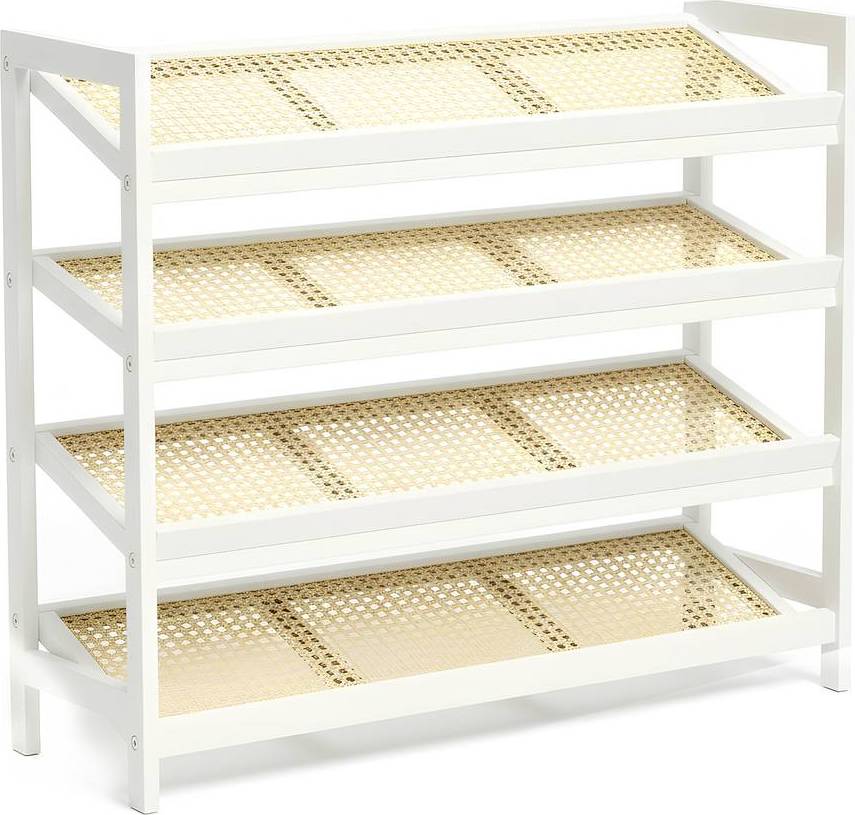 Keplin 4 Tier Bamboo Rattan Shoe Rack Shoe Rack