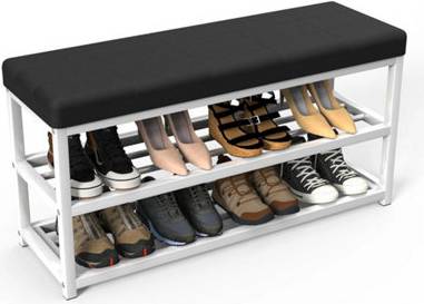 B&Q 3 Tier Pu Seat Shoe Rack Shoe Rack