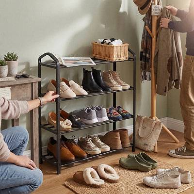 B&Q 4 Tier Stackable Metal Shoe Rack Shoe Rack