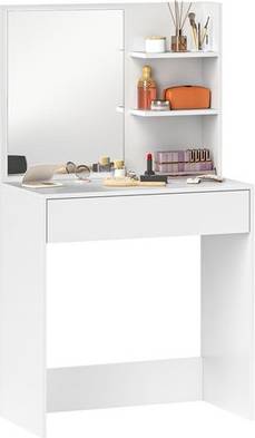 Homcom Dressing Table With Mirror Storage White