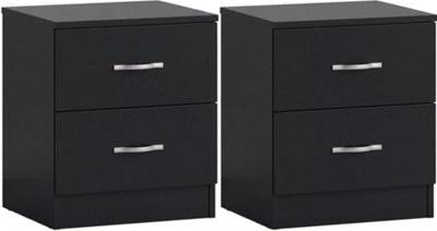 Lassic Riano 2 Drawer Bedside Chest Set 2 Bedside Table
