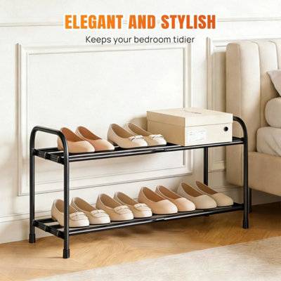B&Q 2-Tier 3 Rods Expandable Shoe Rack Shoe Rack