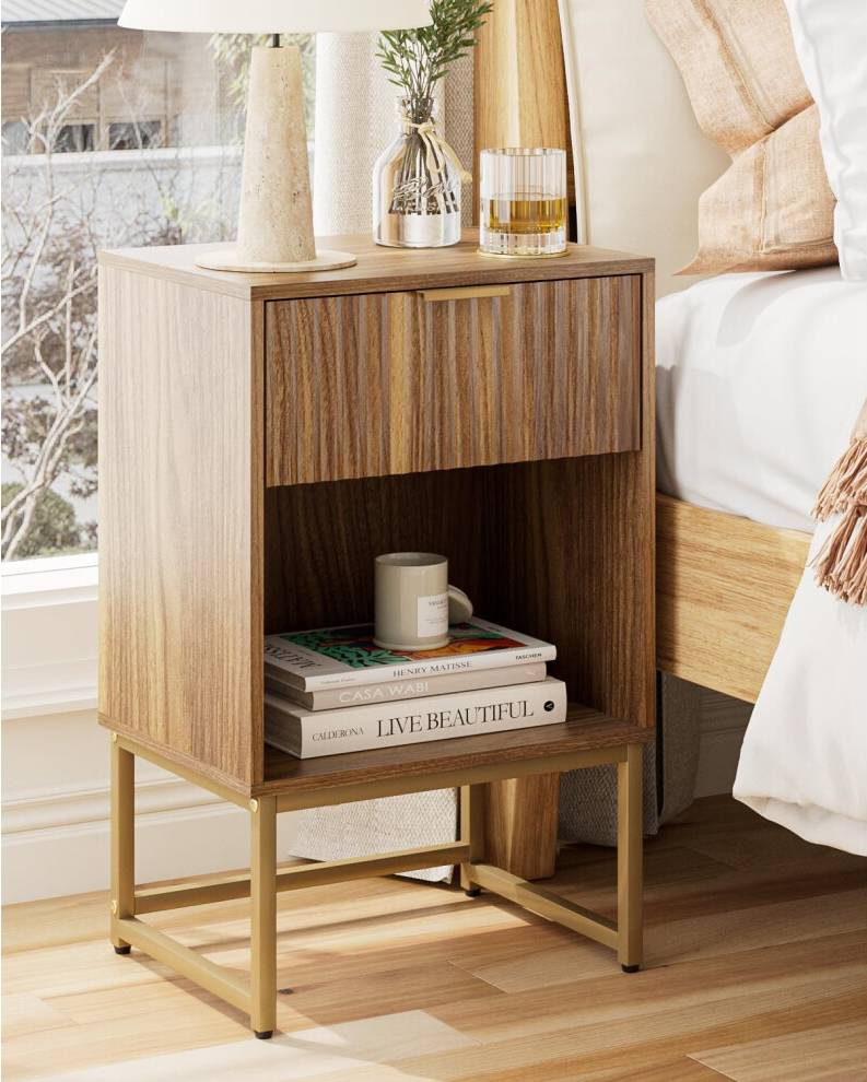 Bedside Table With Drawer 40cm