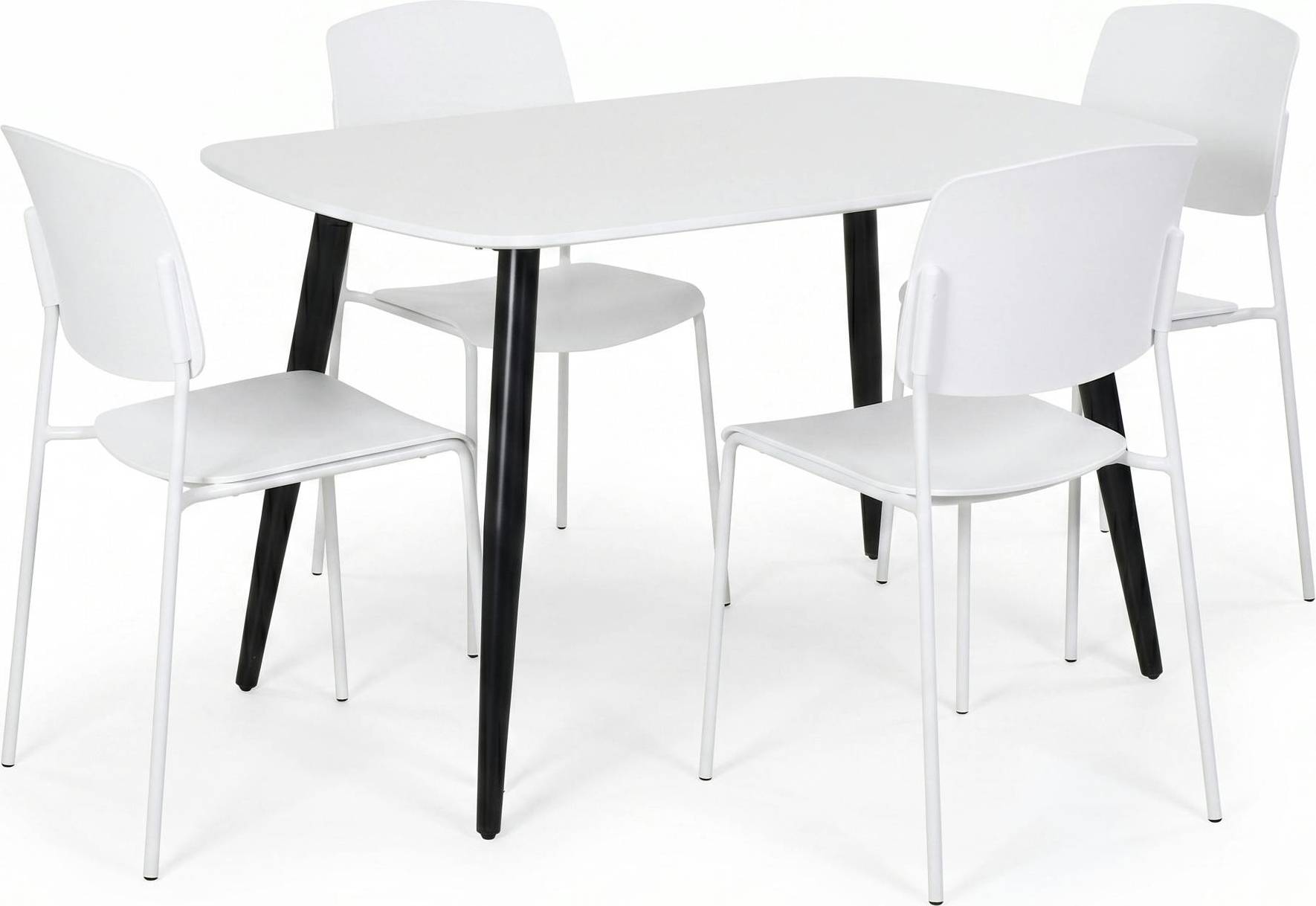 Core Products White Rectangular Table Academy Dining Set Dining Set 5pcs
