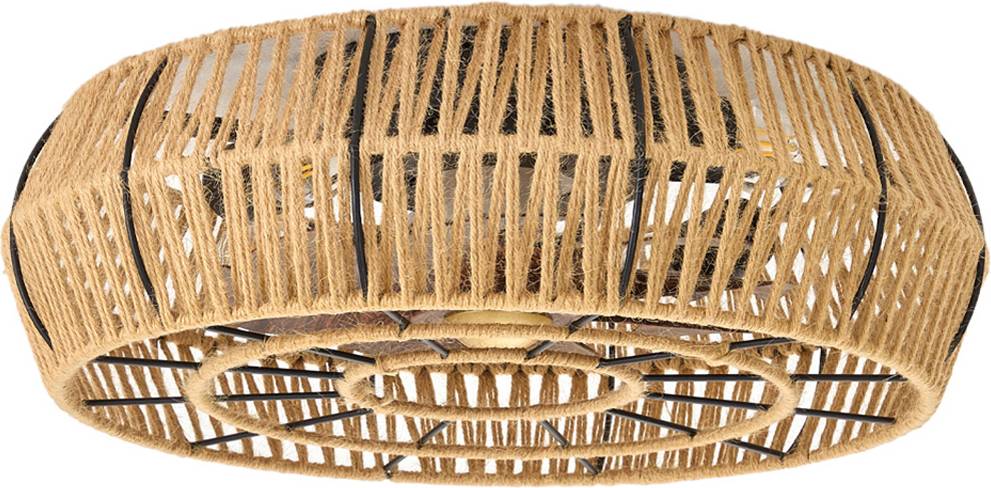 Living and Home Hand-Woven Rattan Boho LED Ceiling Fan