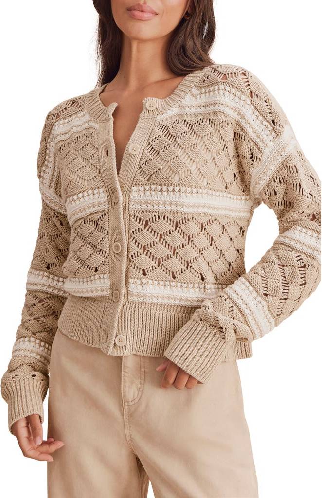Bennett Cotton Cardigan Wheat Shell - Wheat Shell